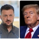 Volodimir Zelenski, presidente de Ucrania, Donald Trump y Vladimir Putin