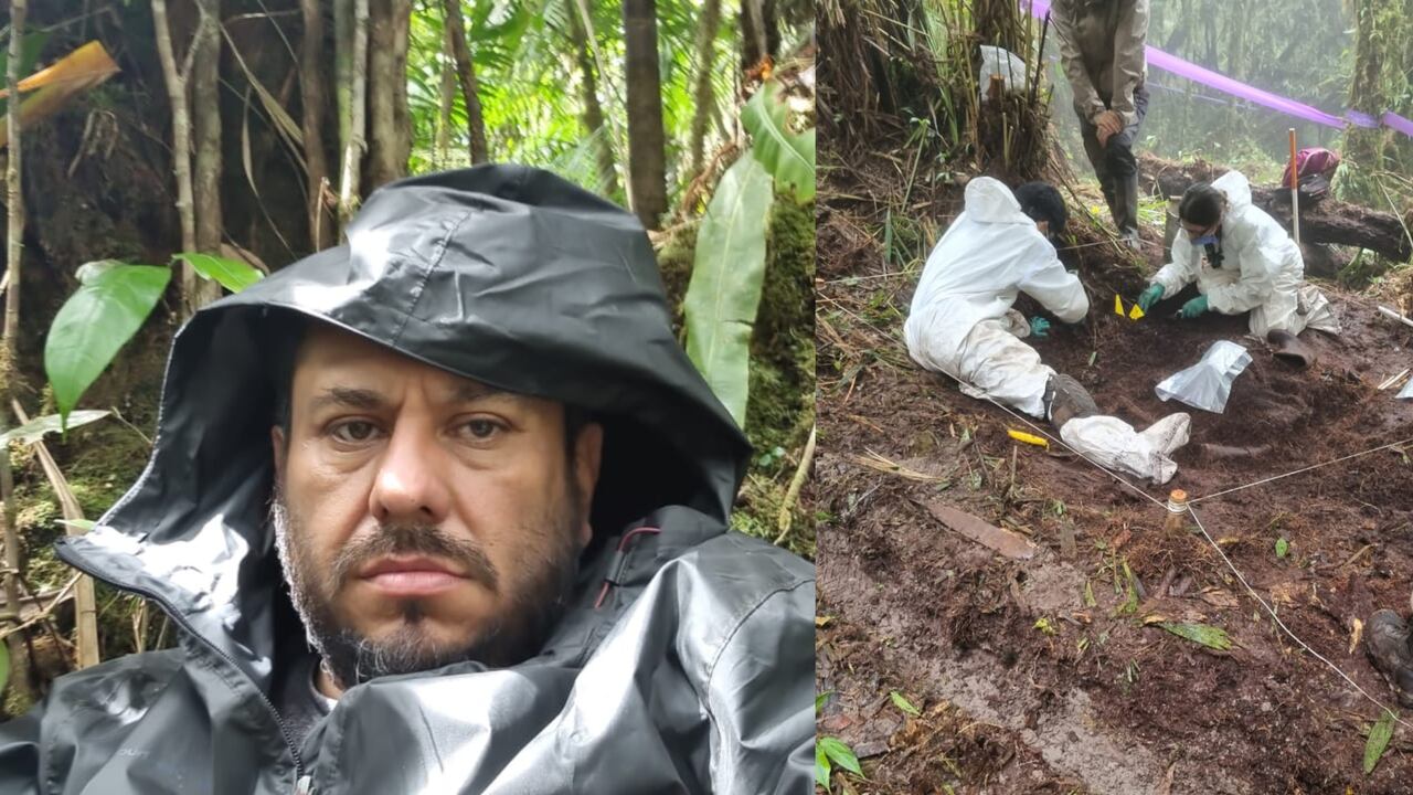 Helmunth Angulo y los restos de su mamá Carmenza Castañeda.