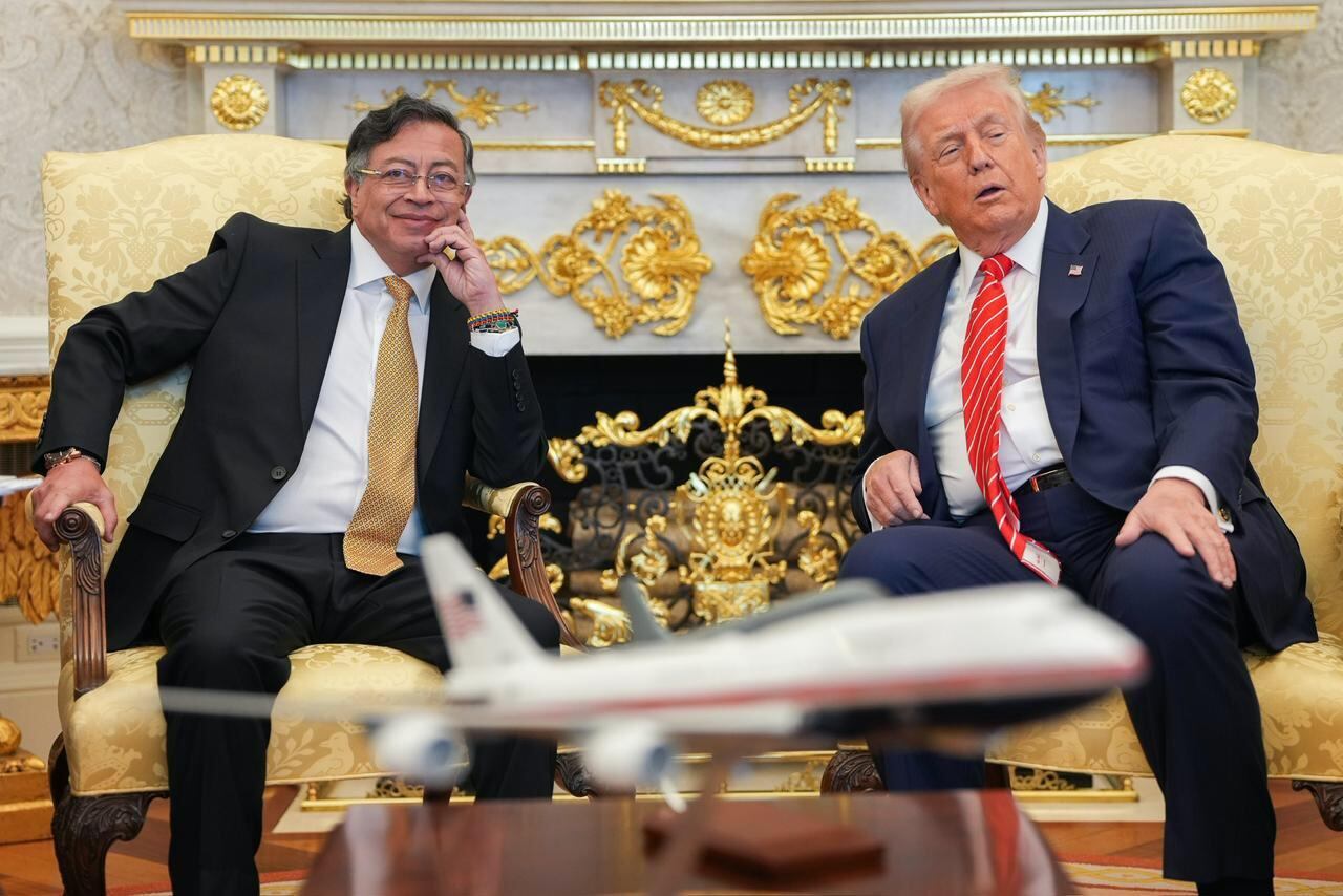 Estas son las imágenes de la reunión del presidente Donald Trump con el presidente Gustavo Petro. La cita fue en la oficina oval de la Casa Blanca.