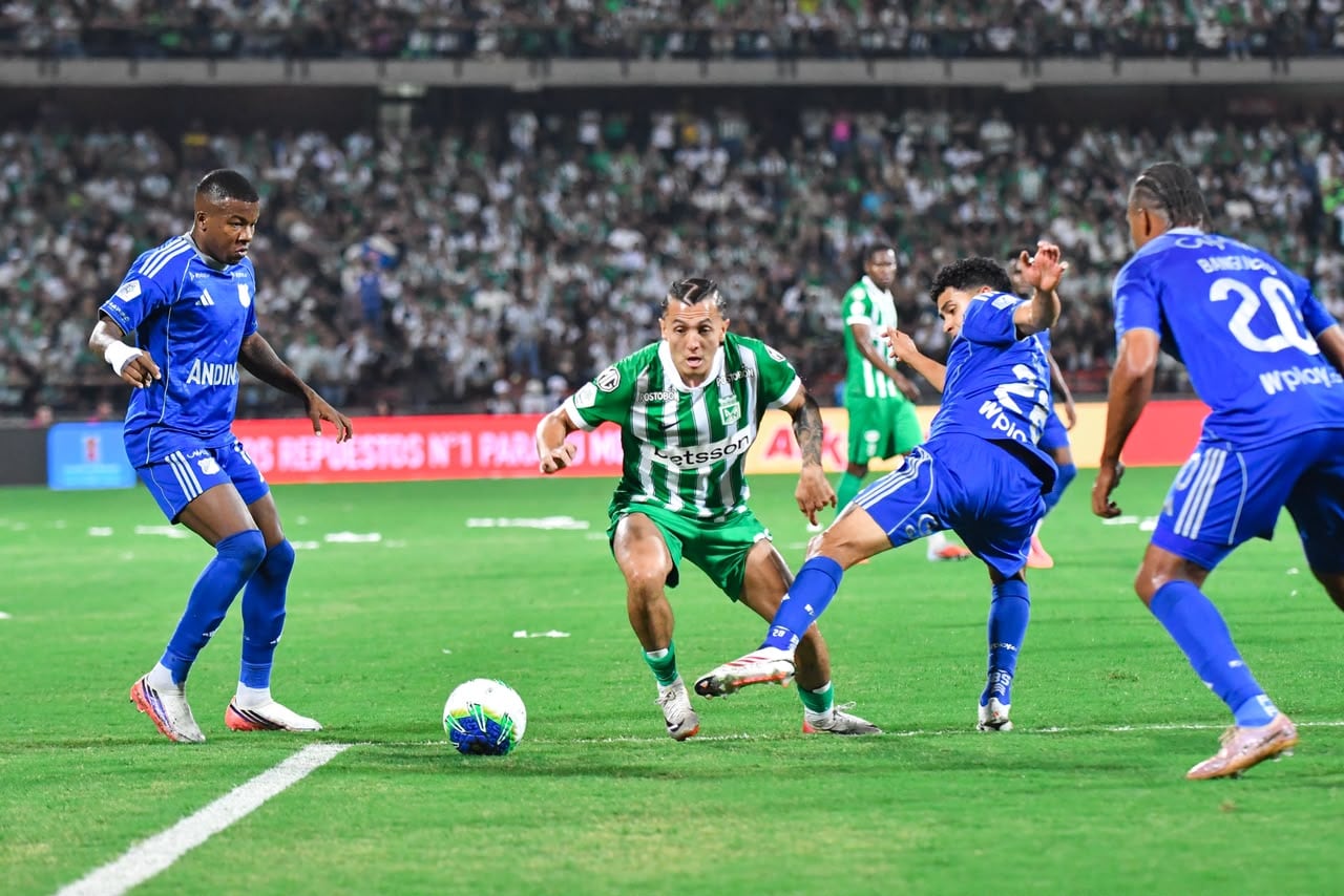 Ian Carlo Poveda en el clásico de Atlético Nacional vs. Millonarios