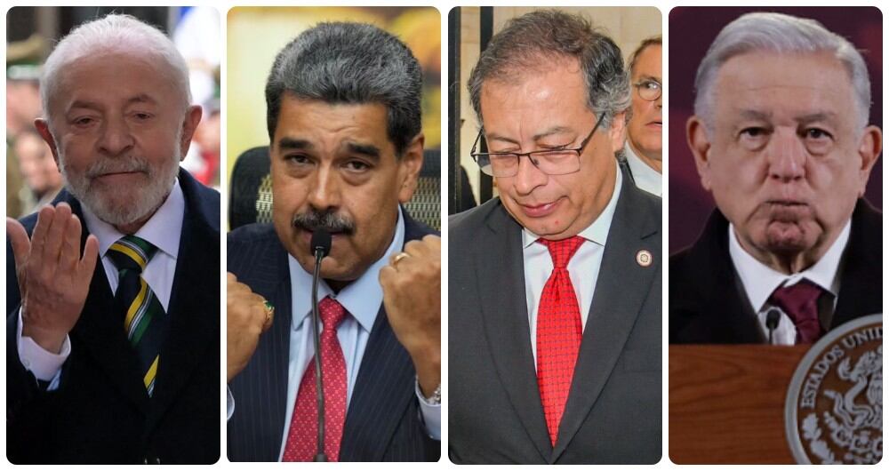 Luiz Inácio Lula da Silva, Nicolás Maduro, Gustavo Petro y Andrés Manuel López Obrador.