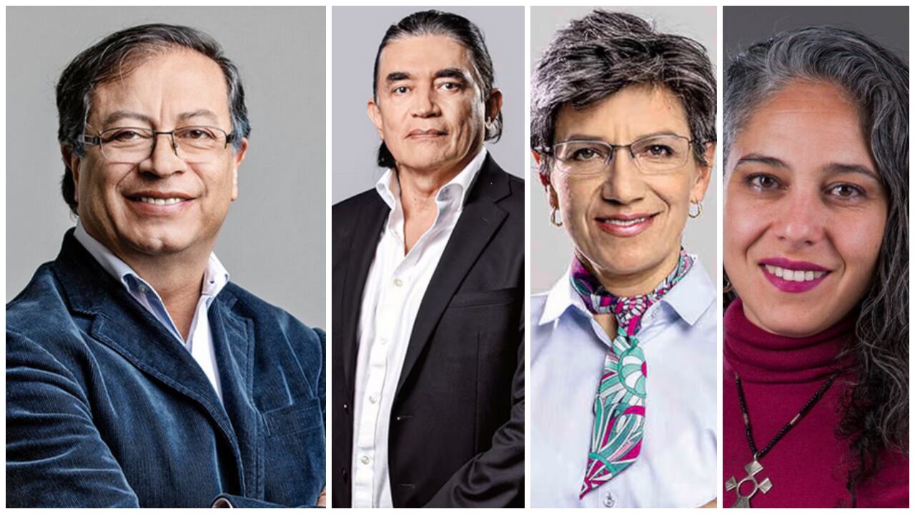 Gustavo Petro, presidente de Colombia; Gustavo Bolívar, director de Prosperidad Social; Claudia López, exalcaldesa de Bogotá, y María José Pizarro, senadora.