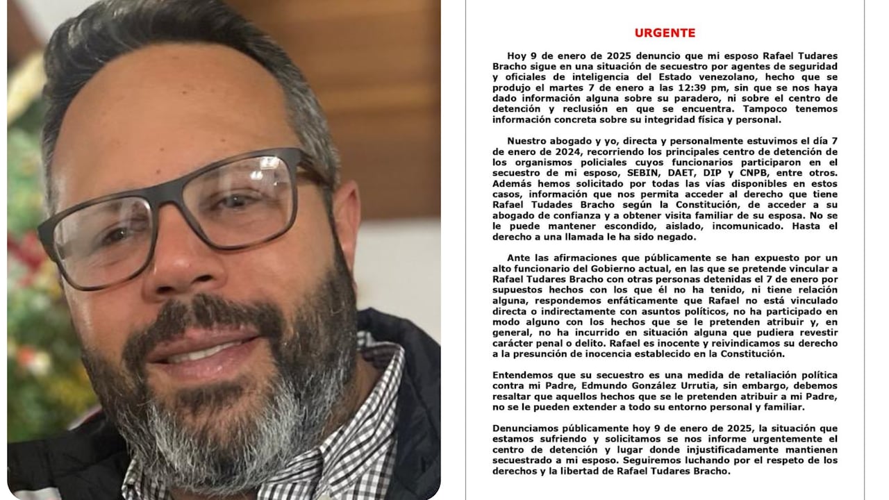 El esposo de la hija de Edmundo González fue secuestrado en las últimas horas