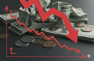 Sigue a la baja la moneda estadounidense. Esta semana bajó de $3700. Foto: Creada con Gemini IA