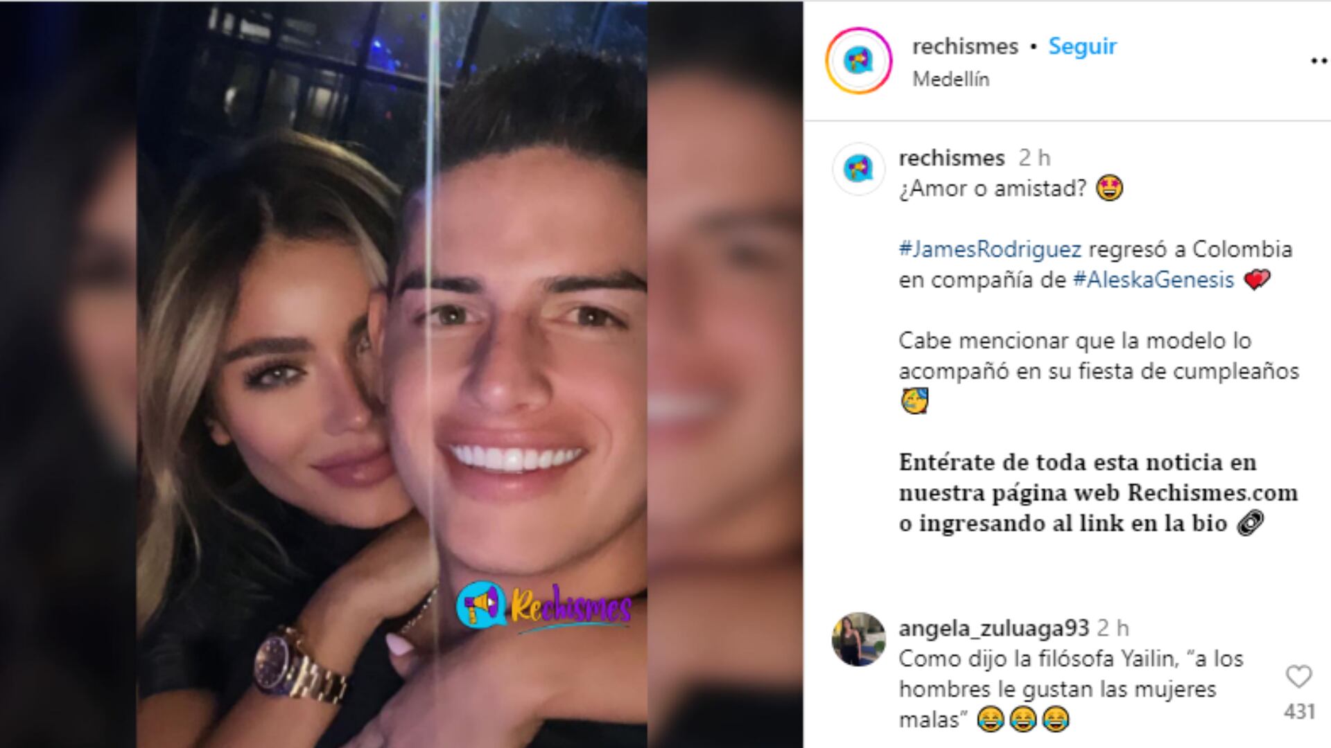James Rodríguez y Aleska Génesis