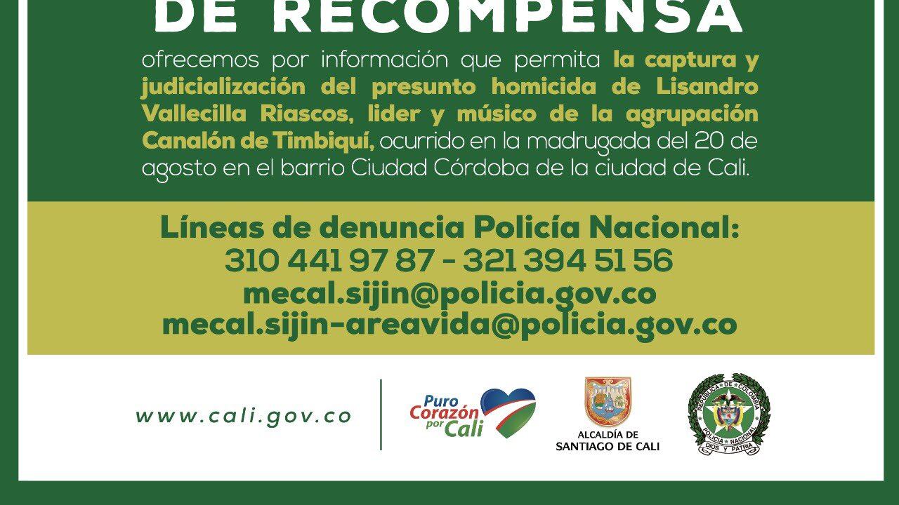 Identifican al presunto asesino de Lisandro Vallecilla, autoridades ofrecen millonaria recompensa.