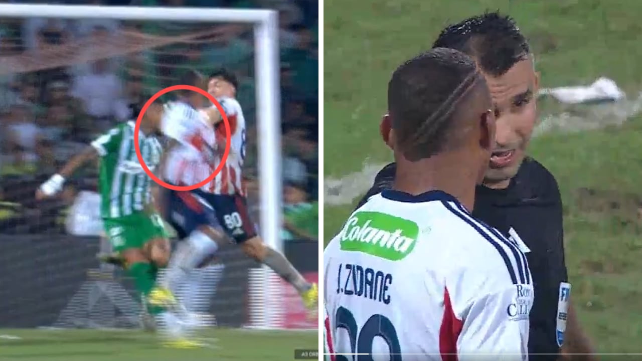 El penal que no le pitaron a Nacional contra Junior.