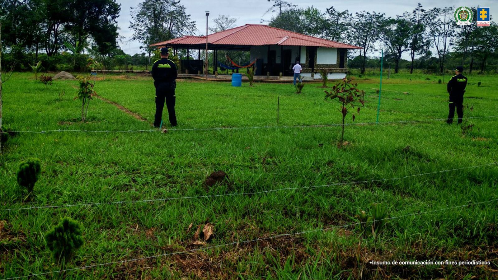 Este fue uno de los predios afectados por la Fiscalía y la Policía.