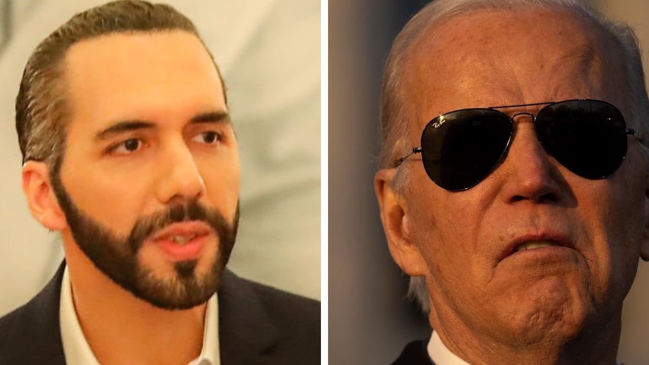 El presidente de El Salvador, Nayib Bukele (I) y el presidente de Estados Unidos, Joe Biden