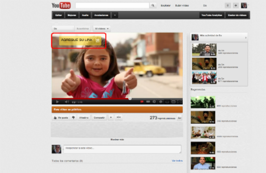 11. Así se verá su link cuando haga la reproducción