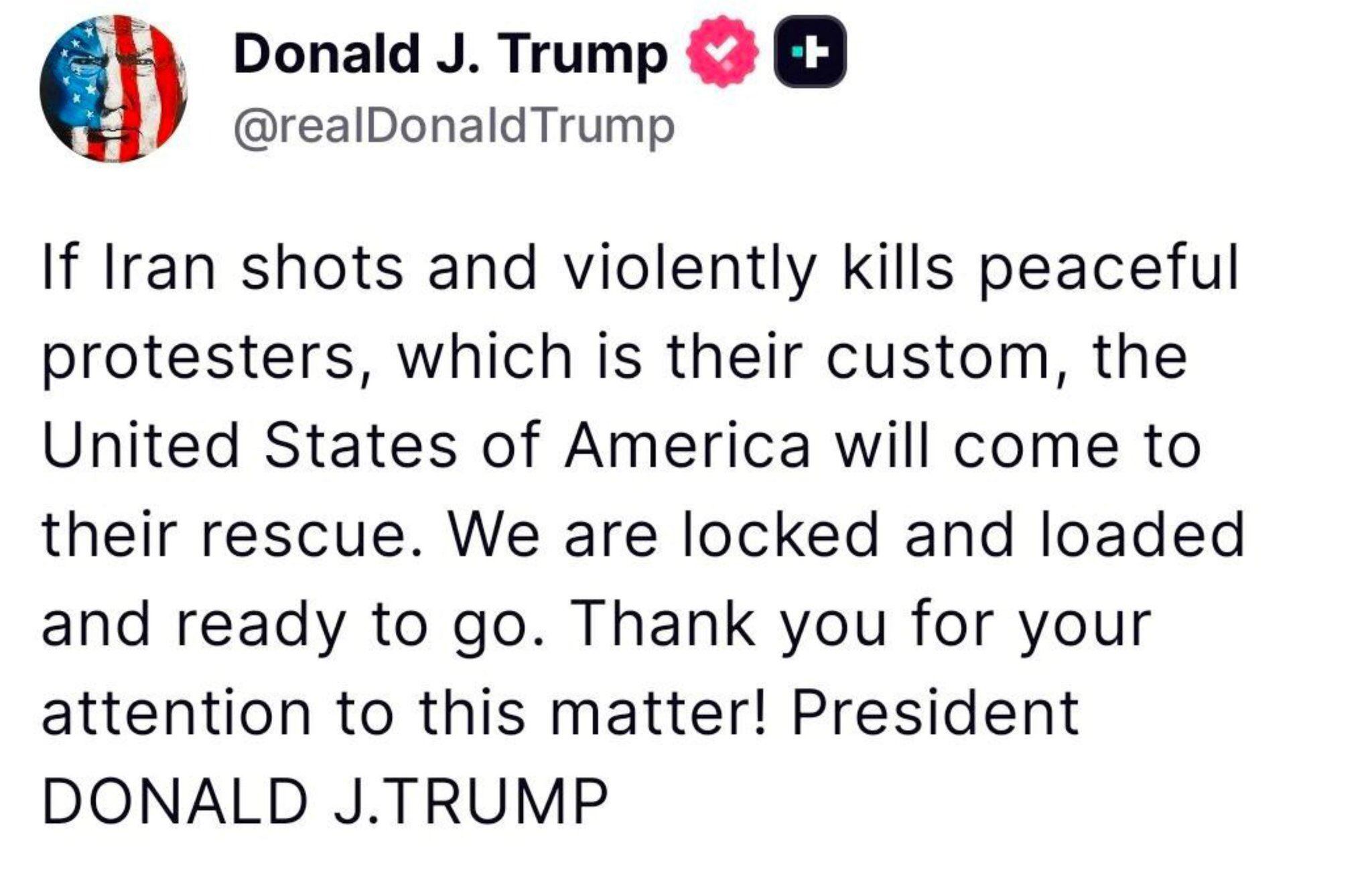 Mensaje emitido por Donald Trump