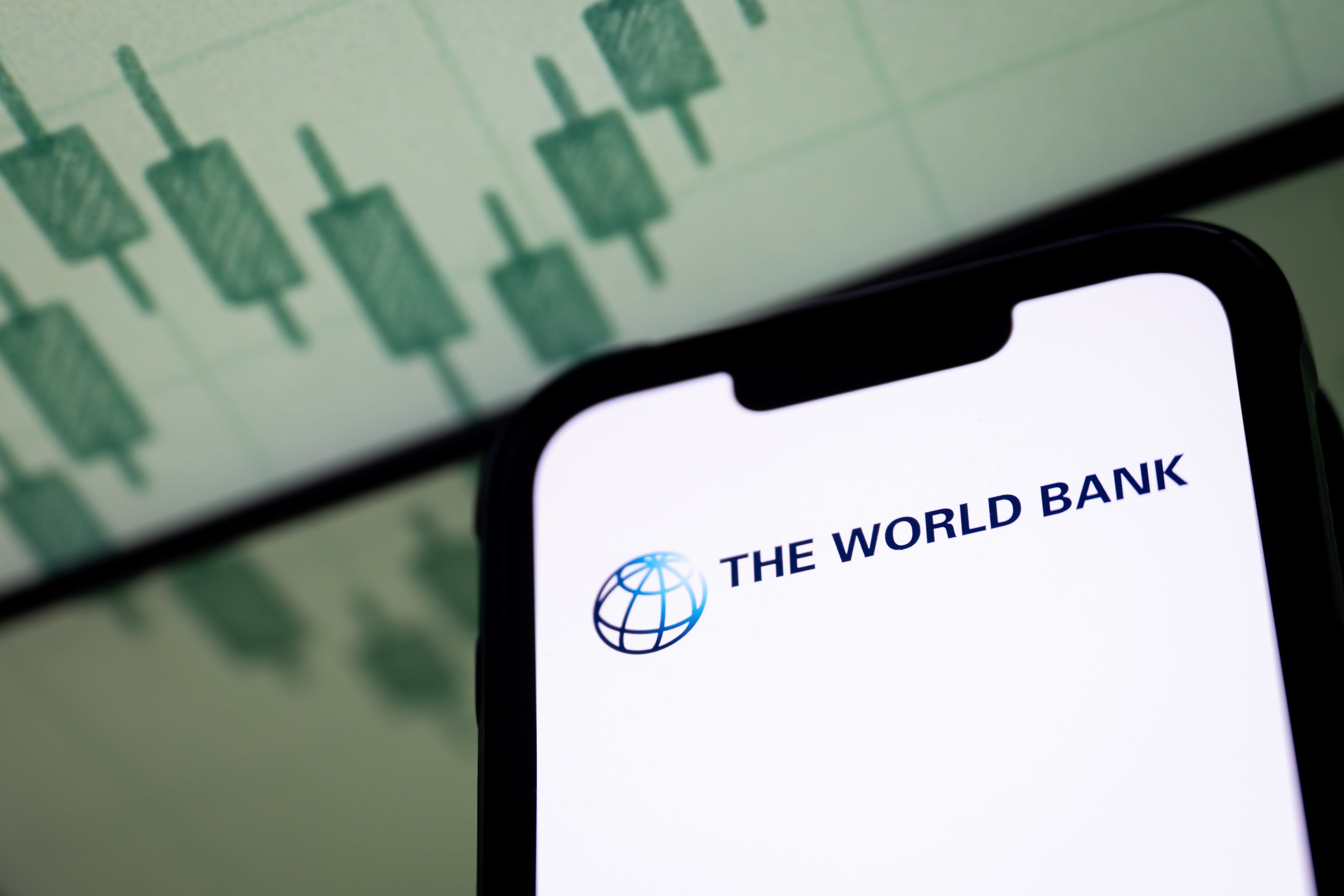 POLAND - 2025/10/24: In this photo illustration, a The World Bank logo seen displayed on a smartphone screen. (Photo Illustration by Mateusz Slodkowski/SOPA Images/LightRocket via Getty Images)