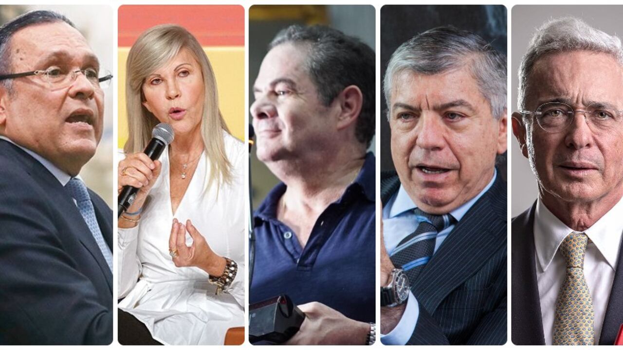 Efraín Cepeda, Dilian Francisca Toro, Germán Vargas, César Gaviria y Álvaro Uribe.