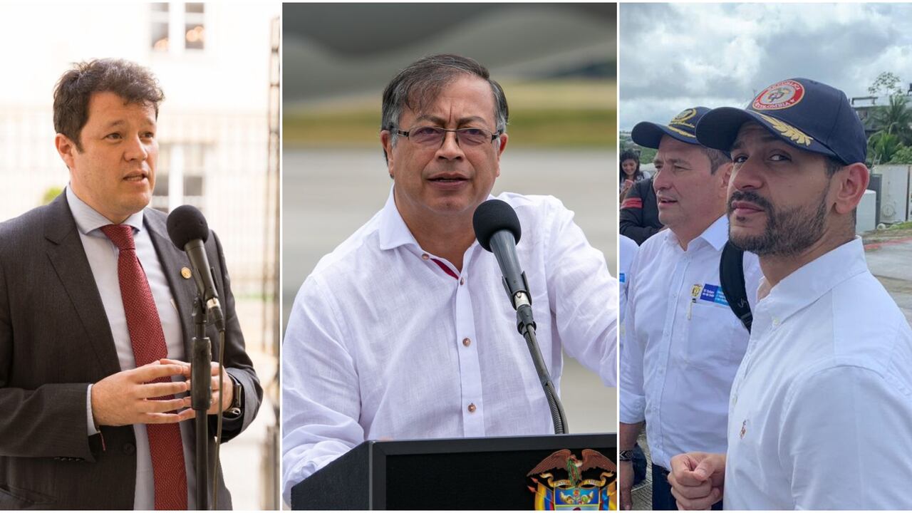 Víctor Muñoz, Gustavo Petro y Daniel Palacios.