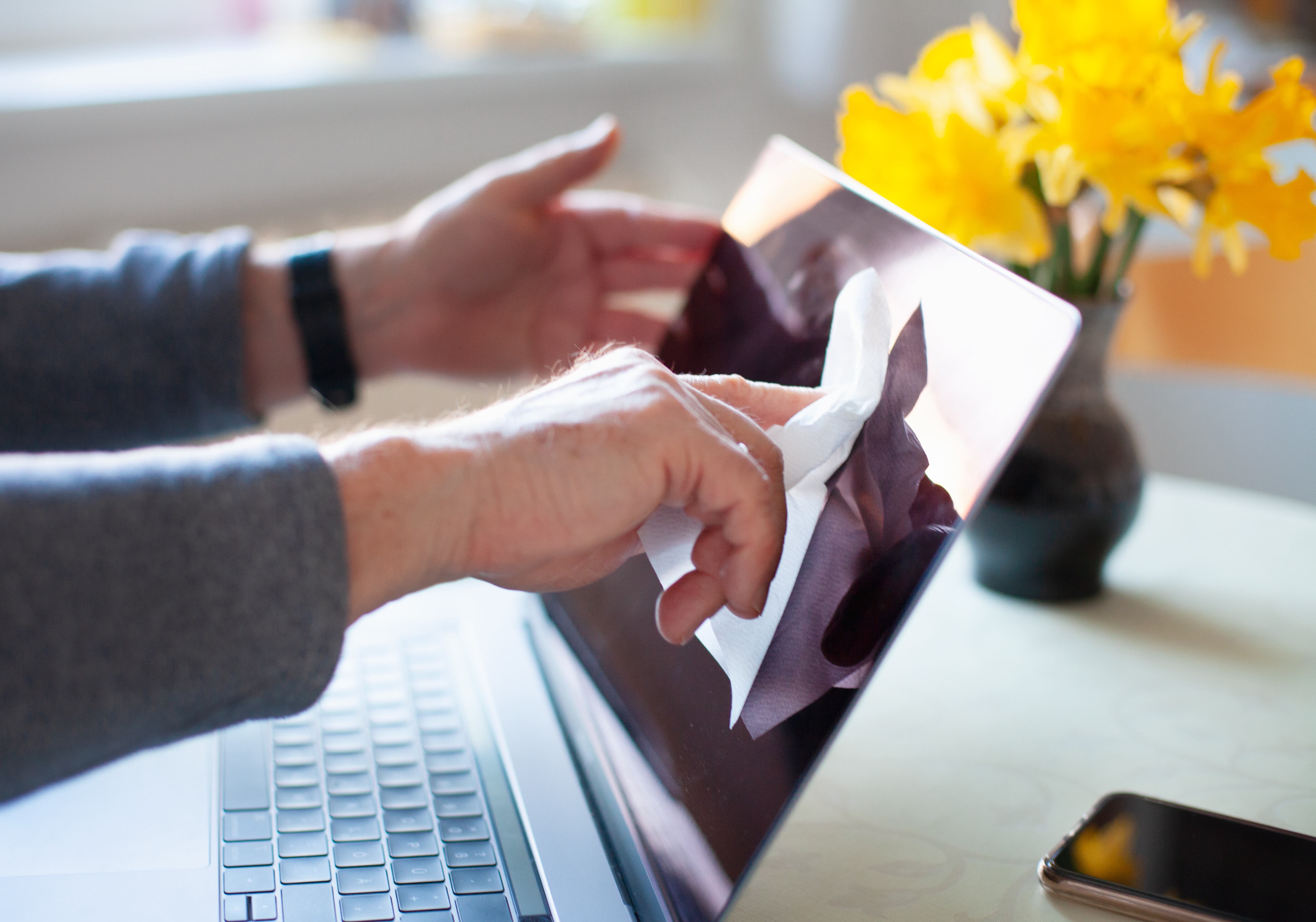 La pantalla del PC acumula polvo.