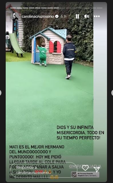 Carolina Cruz mostró el primer día de jardín de Slavador