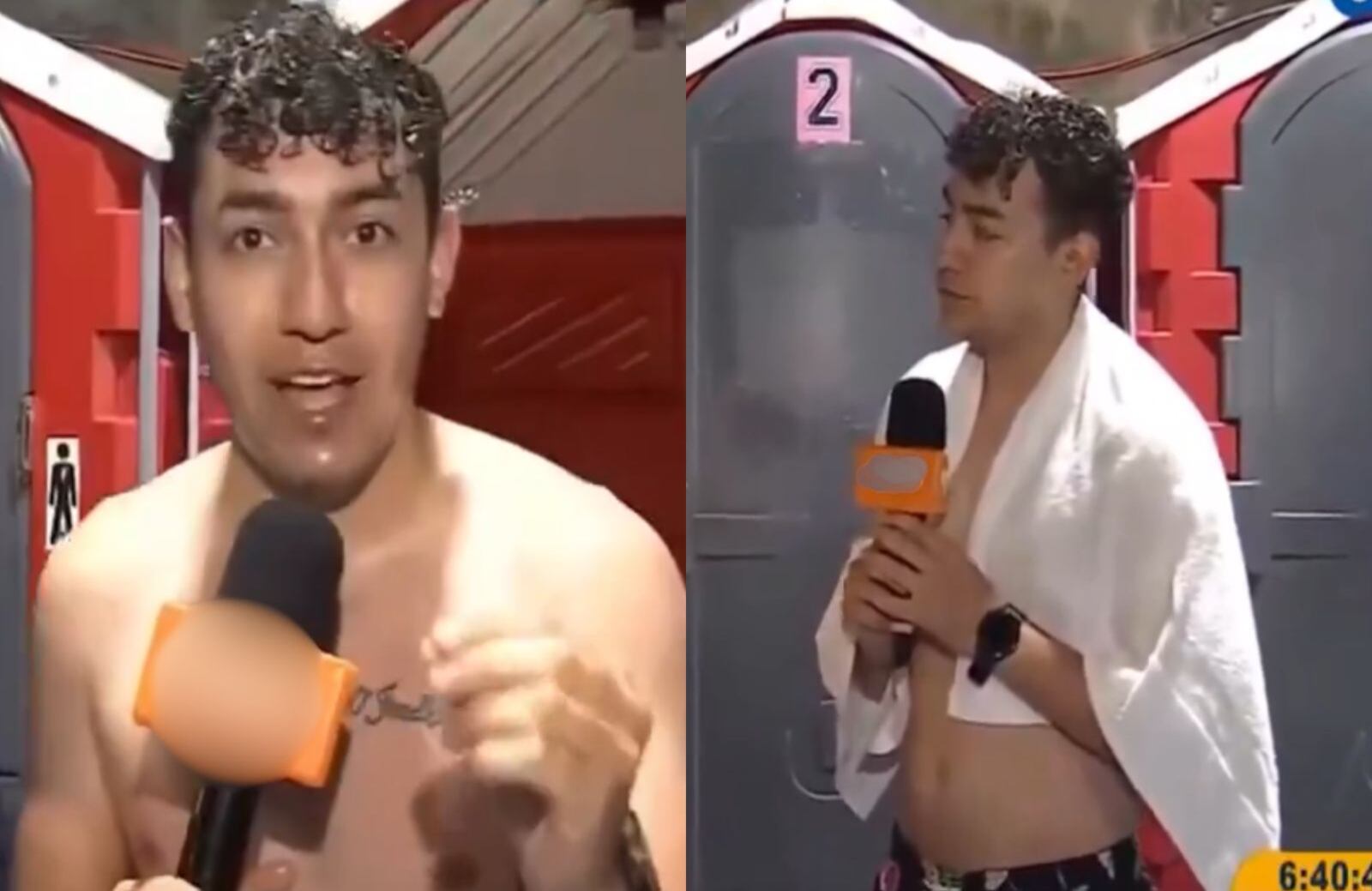 El periodista Juan David Ocampo se metió a las duchas públicas de Bogotá y su reacción es tendencia