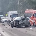 La parte delantera del vehículo quedó totalmente destruida.