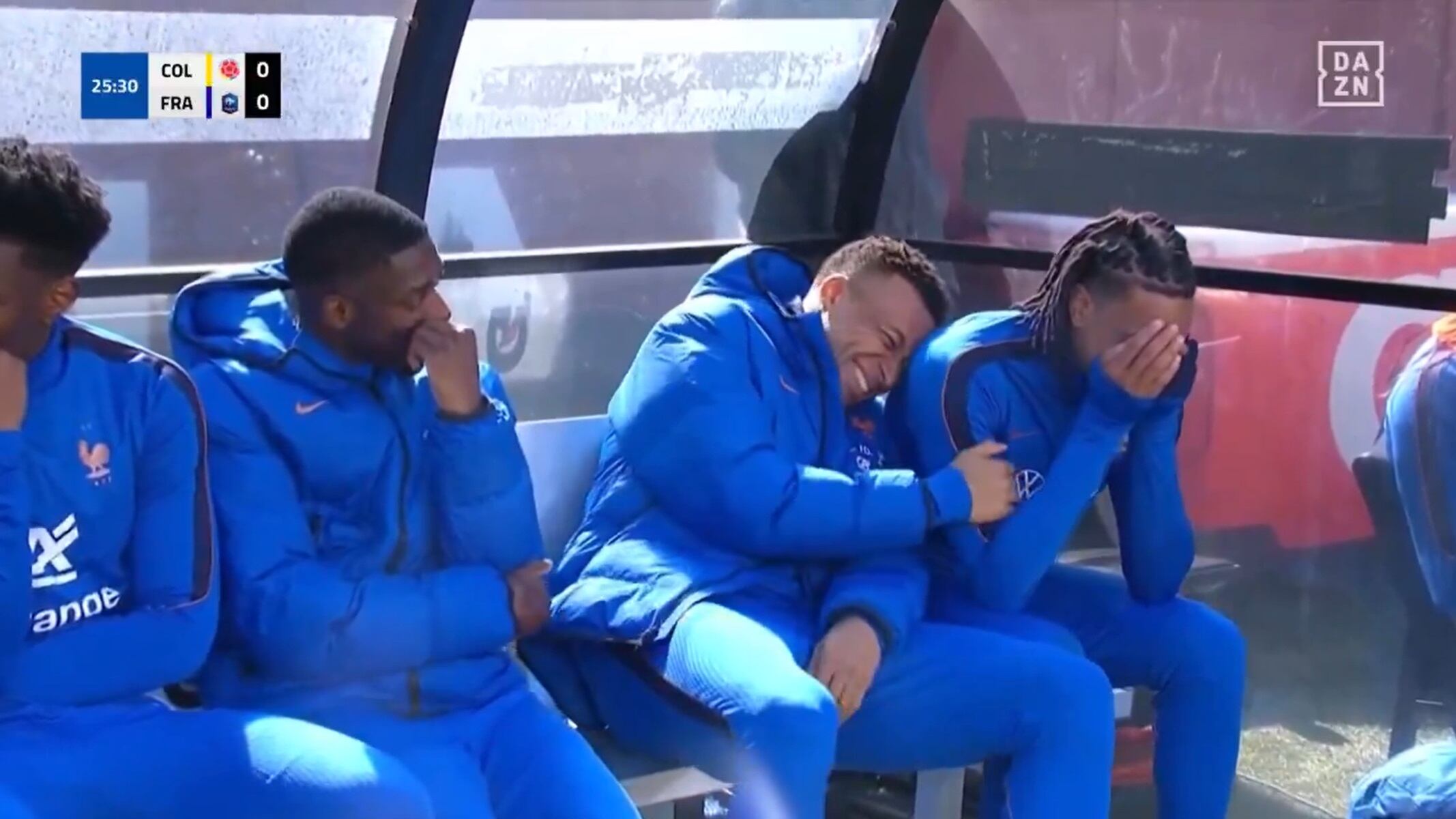 Aurélien Tchouaméni, Ousmane Dembelé, Kylian Mbappé y Michael Olise.