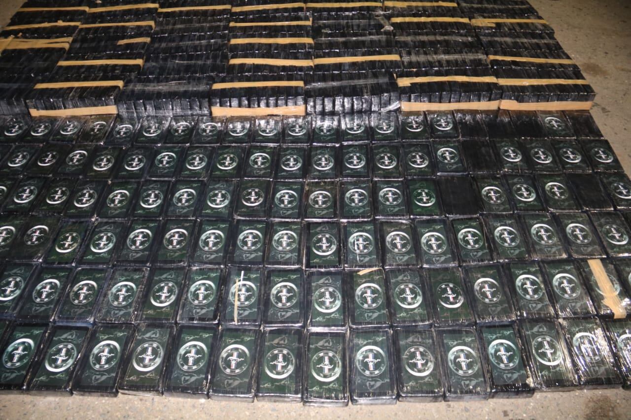 La cocaína estaba comprimida en más de 700 paquetes.