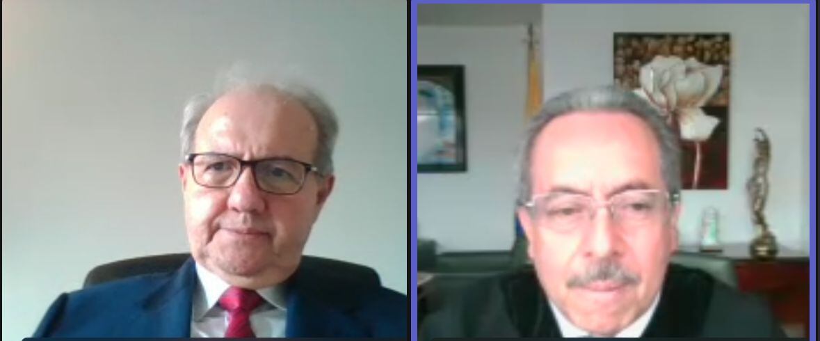 Expresidente de la Corte Suprema, Leonidas Bustos; y el magistrado Ariel Torres.