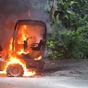 La maquinaria fue incinerada en la vía Pailón - Aguaclara, en zona rural de Buenaventura.