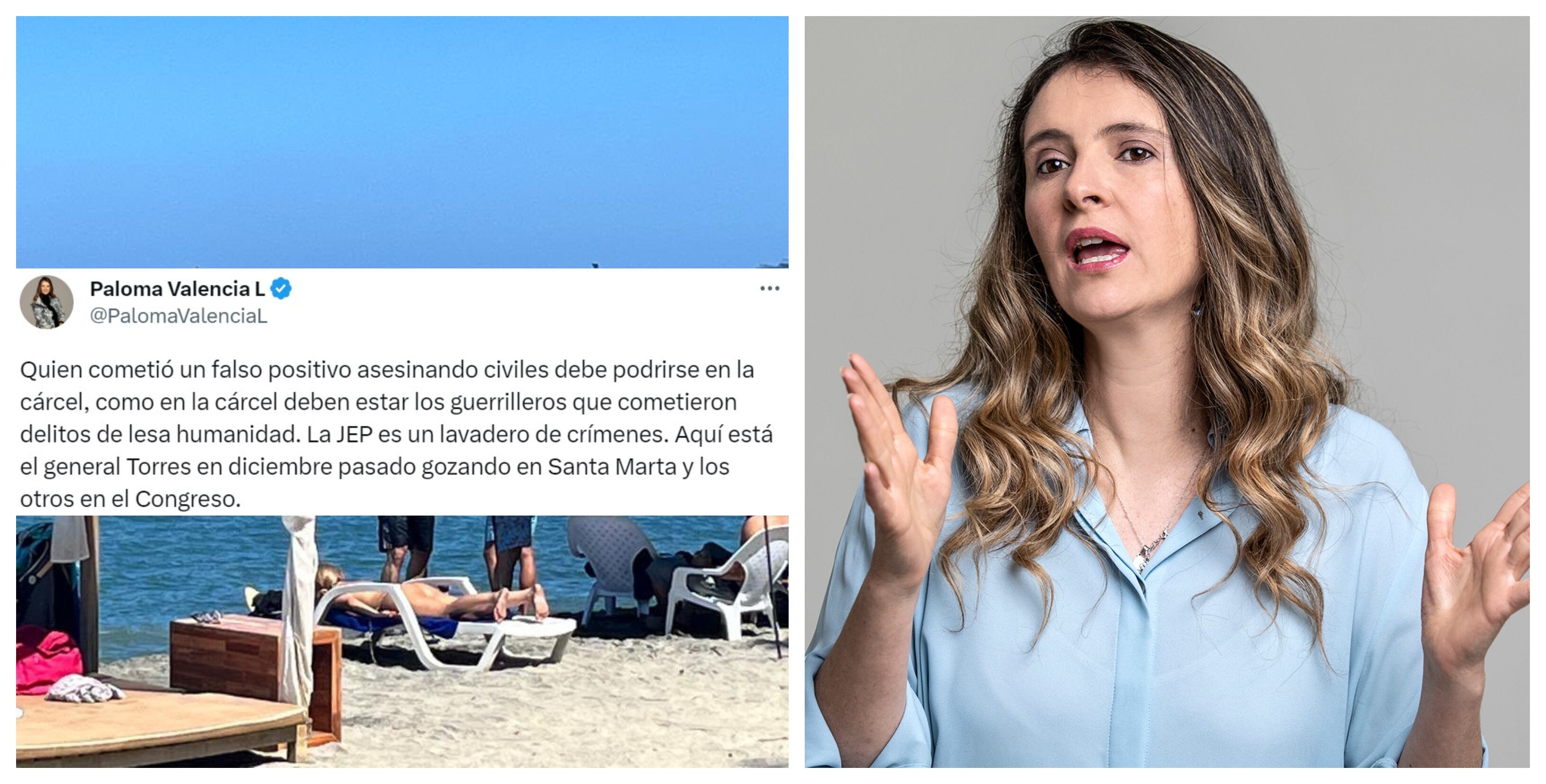 En su publicación, la senadora expresó: "Quien cometió un falso positivo asesinando civiles debe podrirse en la cárcel...!