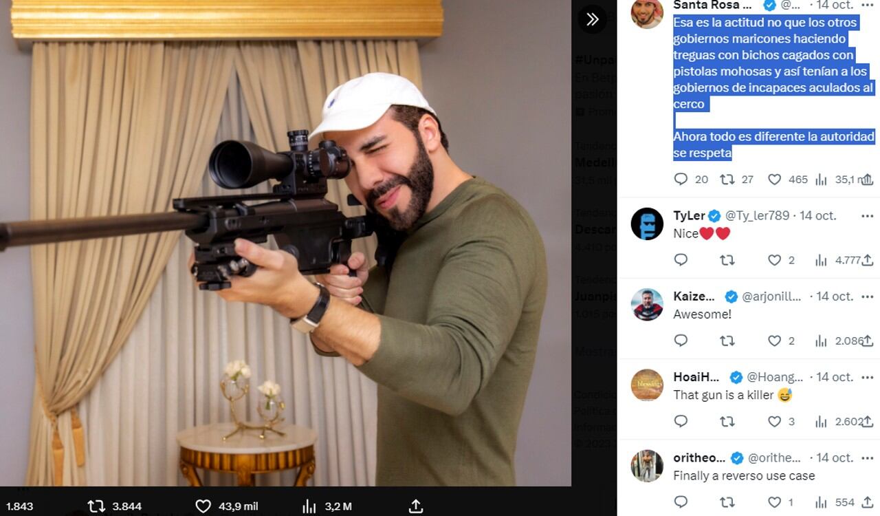 Así reaccionaron los seguidores de Bukele a su publicación en X