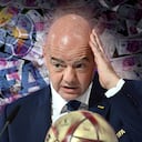 WARNING PHOTO MONTAGE: Gianni INFANTINO (FIFA President) FIFA deal with investors Infantino wants to sell World Cup shares1 ?SVEN SIMON Photo Agency GmbH & Co. Press Photo KG # Seidlhofstr.10 # 85540 Haar # GLS Bank IBAN DE75 4306 0967 4030 0251 00 # (Photo by Frank Hoermann / SVEN SIMON / SVEN SIMON / dpa Picture-Alliance via AFP)