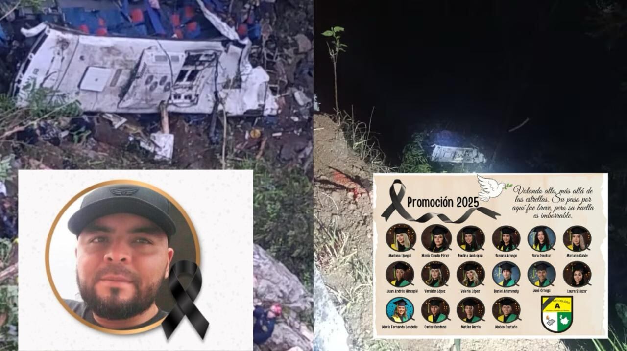 En el bus viajan 34 menores de edad, un guía y dos conductores.