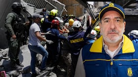 David Tamayo, director de la Unidad Nacional para la Gestión de Riesgo de Desastres (UNGRD). Al fondo, imágenes del terremoto en Colombia, ocurrido el 10 de agosto de 2026