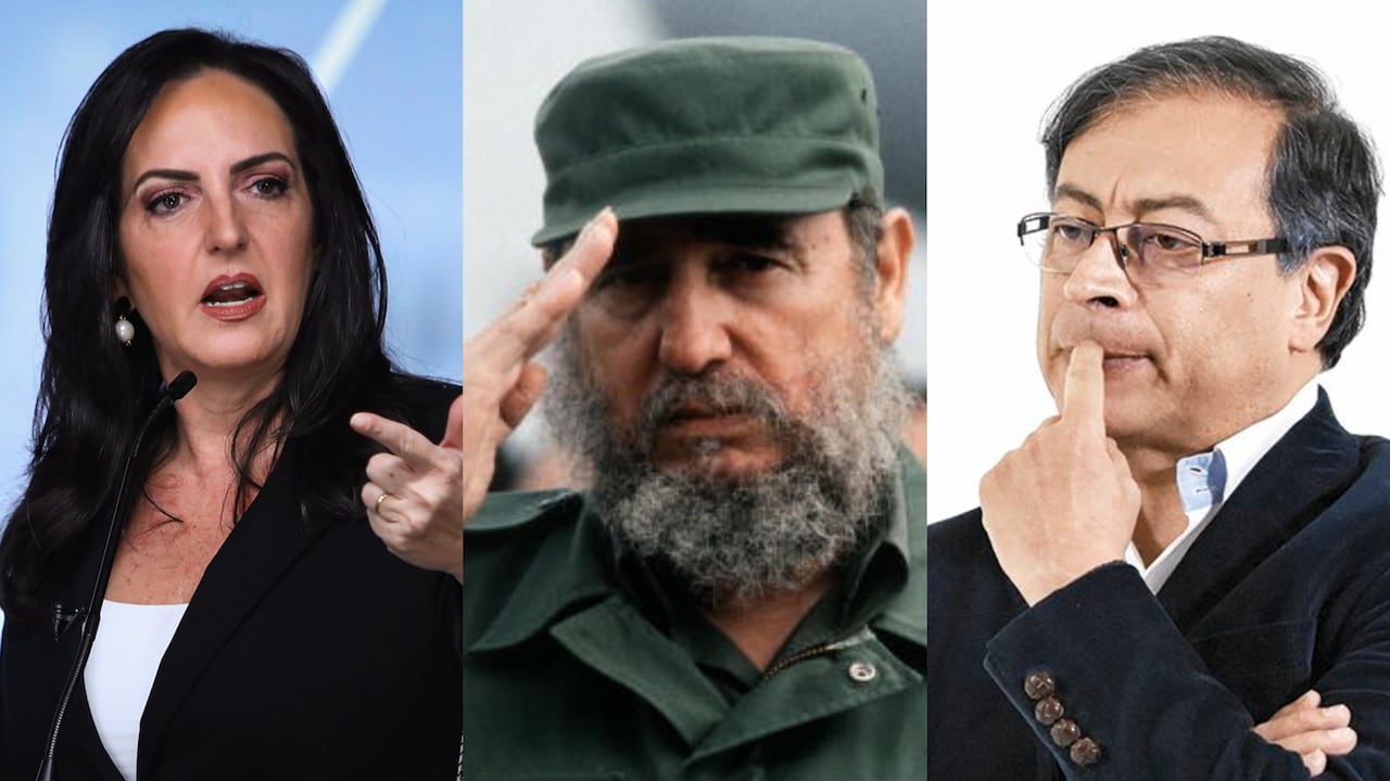 En la imagen: María Fernanda Cabal, Fidel Castro y el presidente Gustavo Petro.