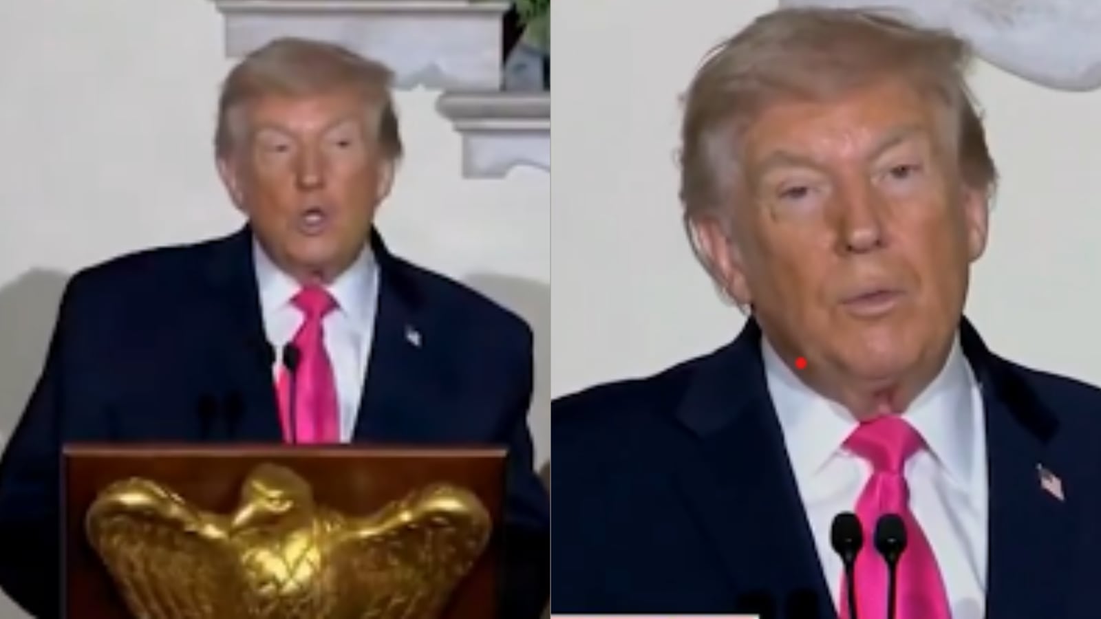 El presidente Donald Trump durante su discurso en la Casa Blanca, donde rindió homenaje a las víctimas de ataques recientes en Estados Unidos, Australia y Siria.
