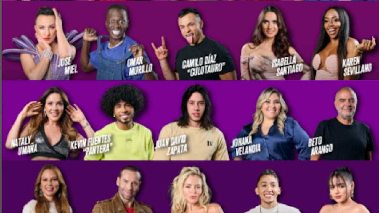 Los 22 participantes de la casa de los famosos Colombia.