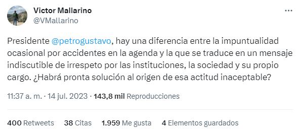 Foto: Twitter @VMallarino.