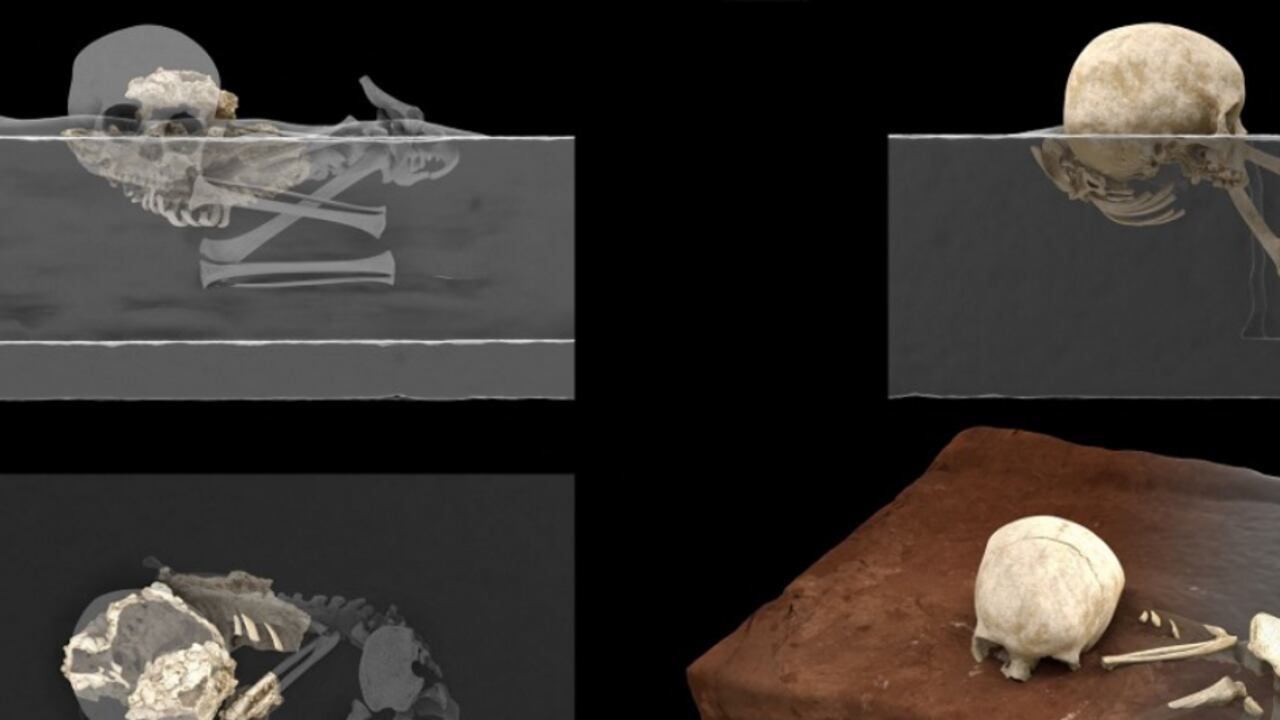 Un niño recostado delicadamente, el enterramiento humano de un niño más antiguo descubierto en África / FOTO DE AFP