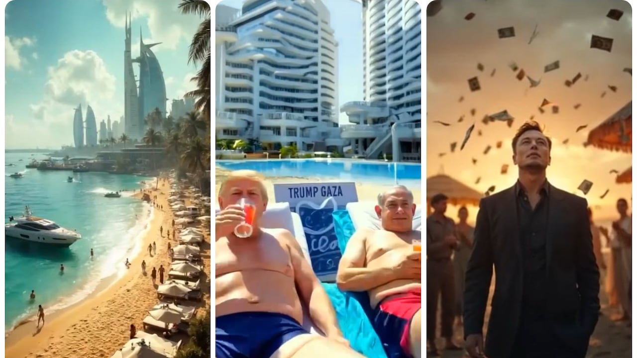 En el video se puede ver a Trump compartiendo una bebida con el primer ministro de Israel en una Gaza "reconstruida y próspera"