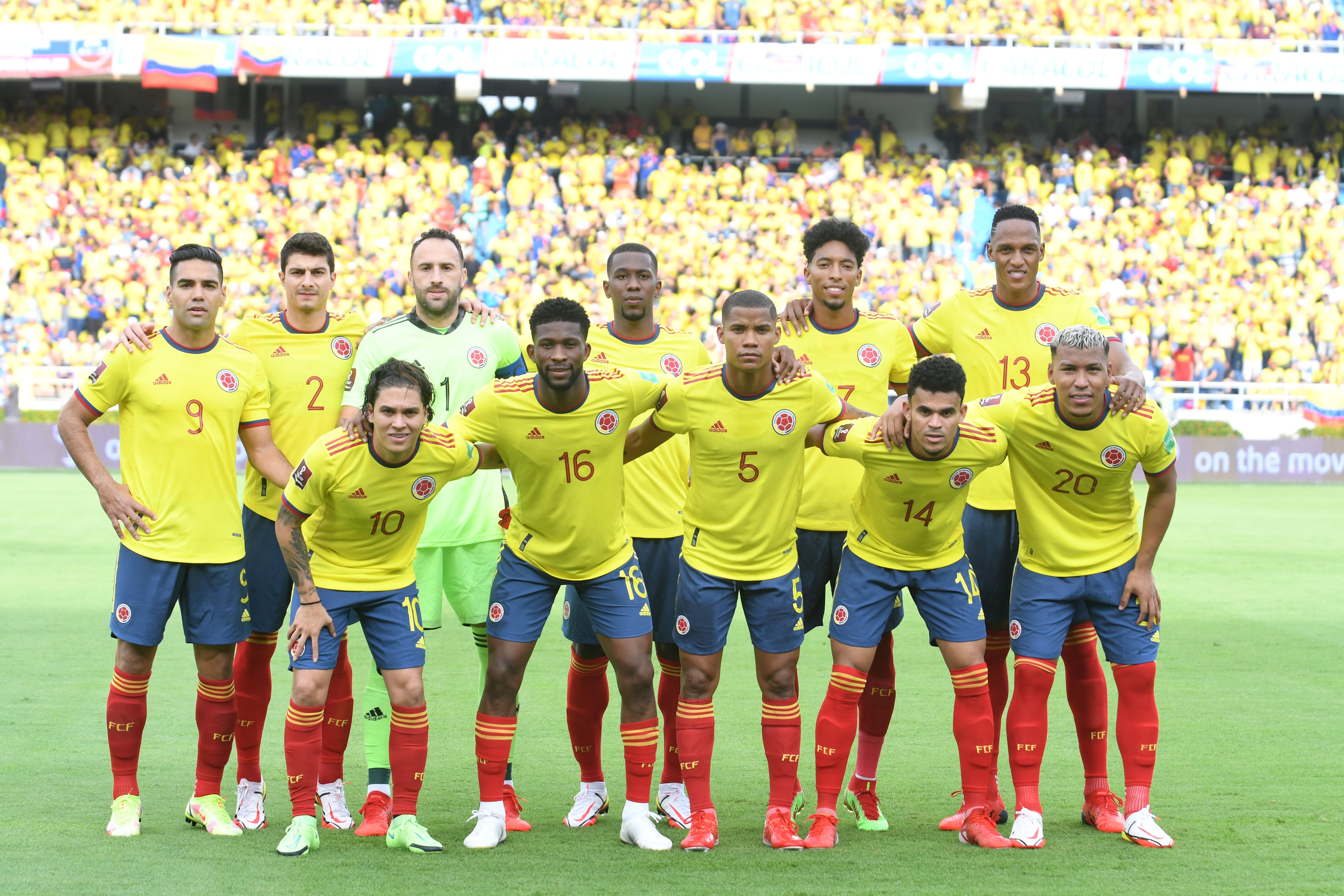 Selección Colombia formada en el partido del domingo 10 de octubre ante Brasil en Barranquilla
