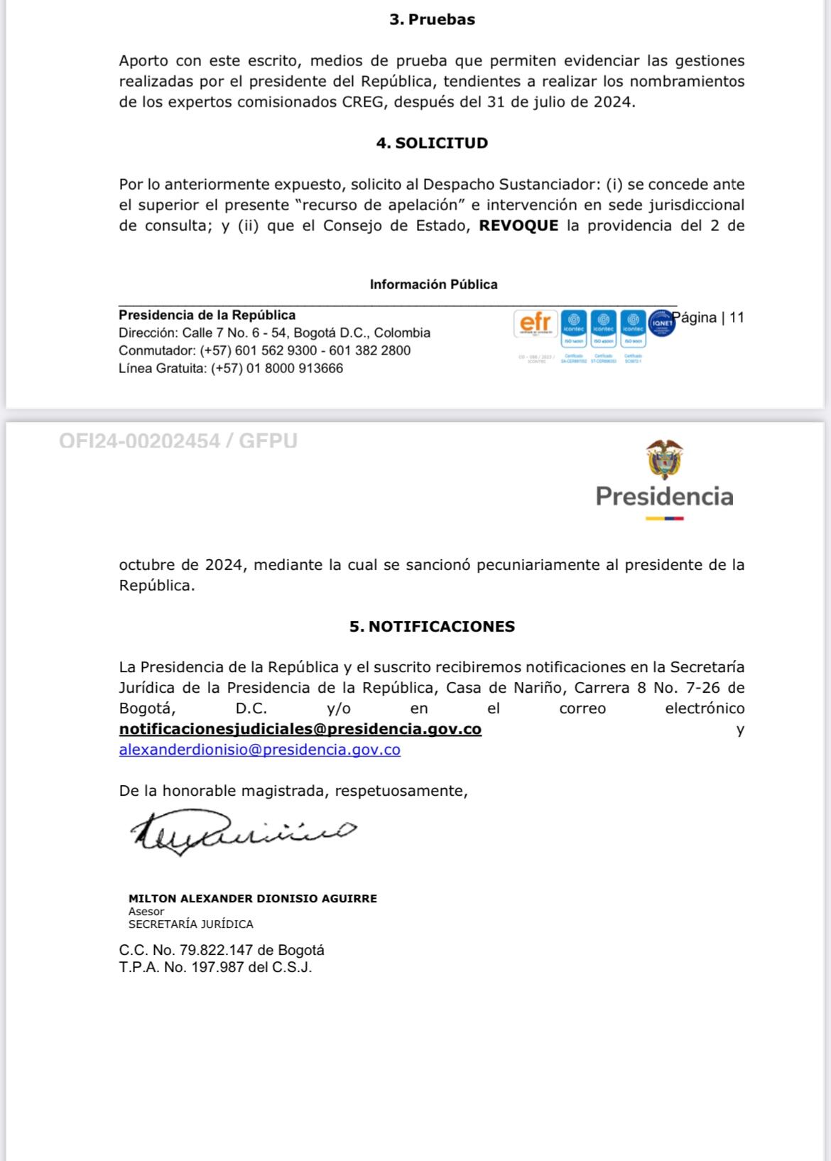 Documento impugnación