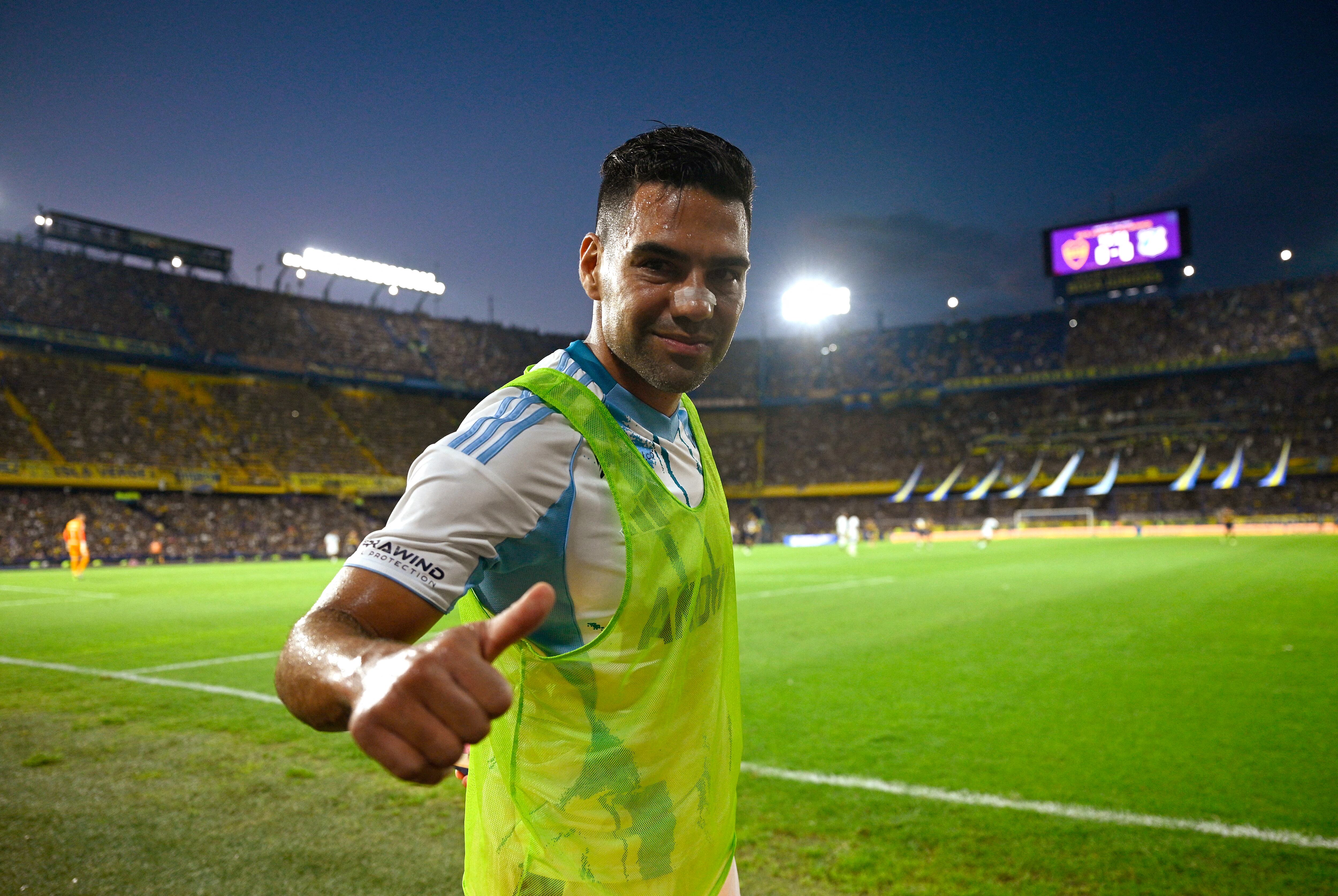 Radamel Falcao García en amistoso contra Boca.