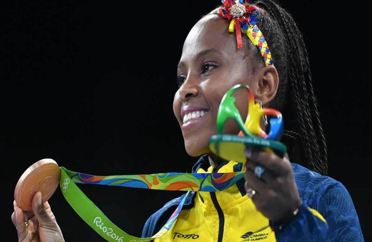La alegría de Ingrit Valencia y su medalla de bronce. Yuri Cortez/ AFP