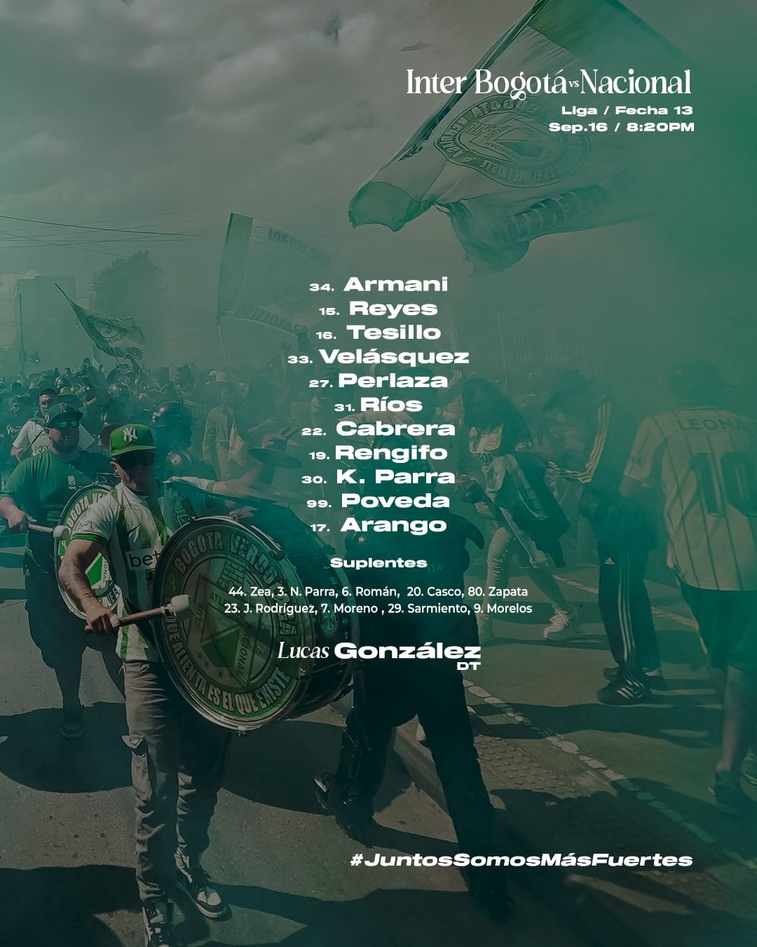 Titular de Atlético Nacional
