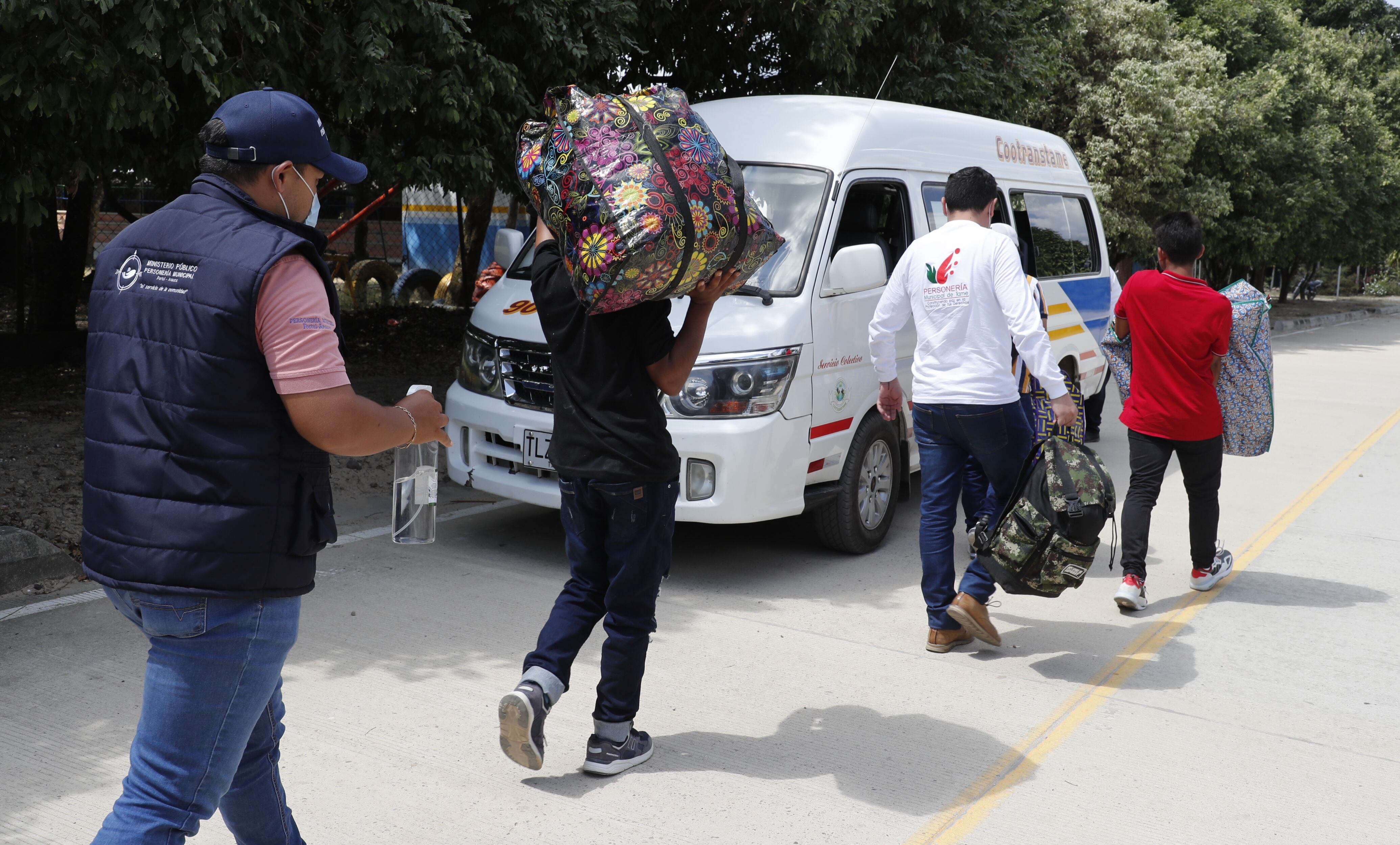 Niños de Arauca evacuados del conflicto