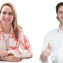 Secretaria de Educación de Medellín, Alexandra Agudelo, junto al alcalde de Medellín, Daniel Quintero.