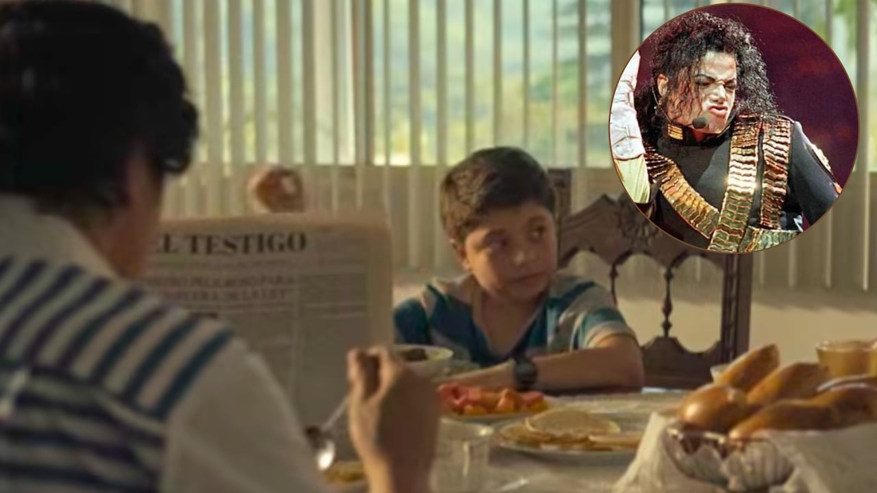 Imagen del tráiler muestra a Pablo Escobar junto a su hijo, mientras un recuadro evoca a Michael Jackson en la impactante revelación de la serie