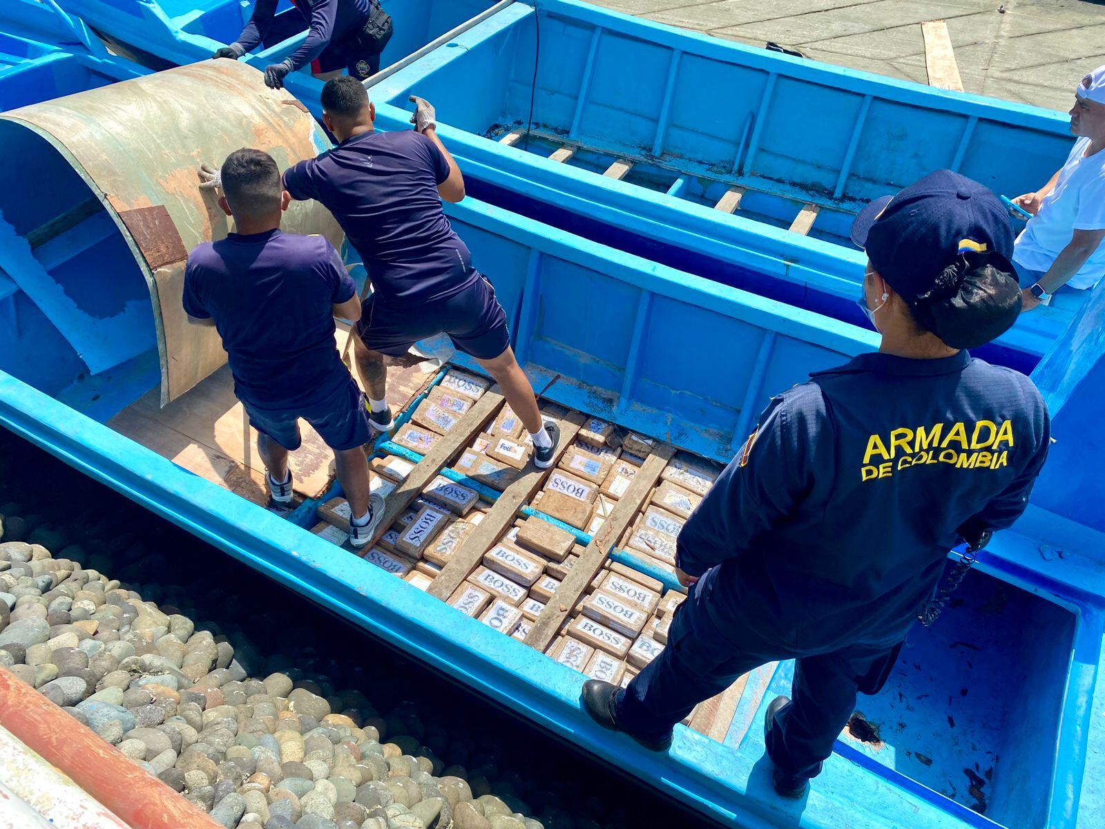 La cocaína estaba oculta en un fondo doble.