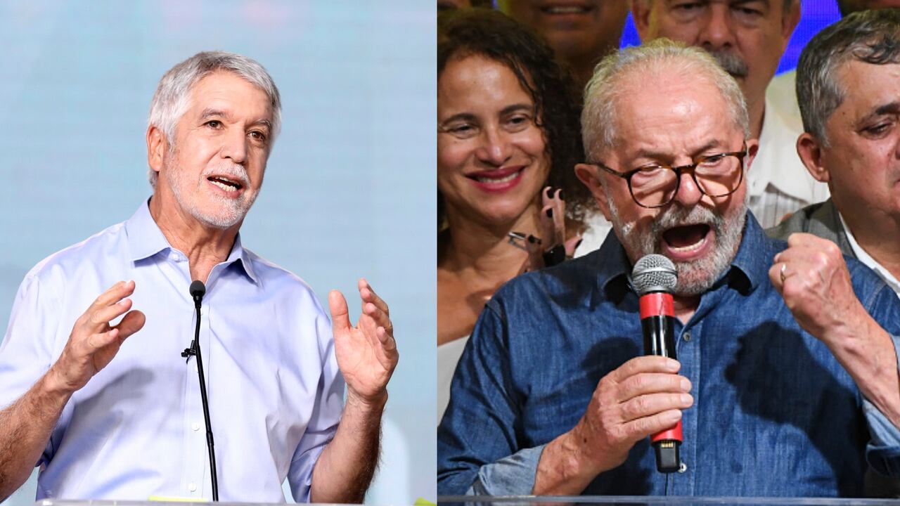 El ex alcalde de Bogotá, Enrique Peñalosa, y el presidente electo de Brasil, Luiz Inácio Lula da Silva.