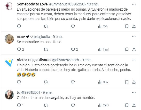 Estos fueron algunos de los comentarios que generó la publicación en la red social Twitter