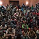 Released students gather at the Government House with other students from the Government Science Secondary school, in Kankara, in northwestern Katsina State, Nigeria upon their release on December 18, 2020. - More than 300 Nigerian schoolboys were released on Thursday after being abducted in an attack claimed by Boko Haram, officials said, although it was unclear if any more remained with their captors (Photo by Kola SULAIMON / AFP)