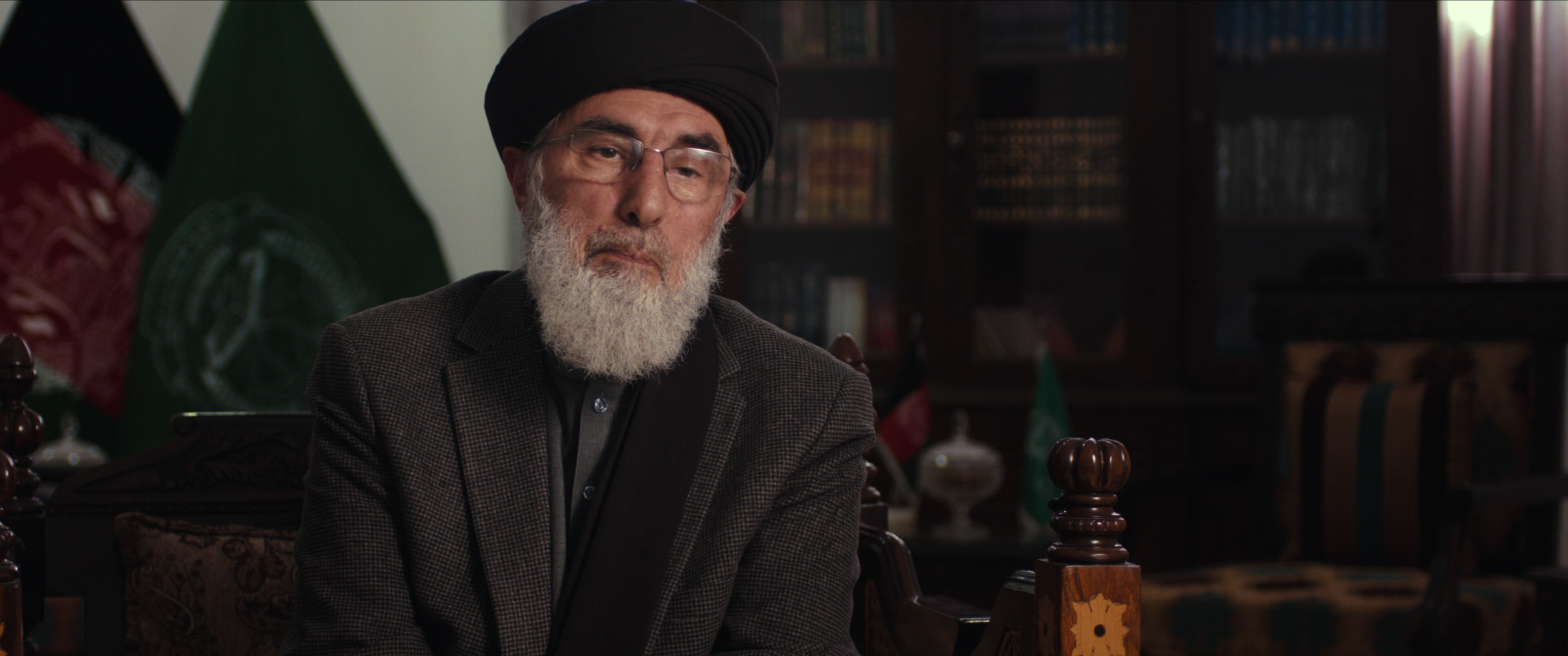 Turning Point: 9/11 and the War on Terror- Interview with Afghan Politician GULBUDDIN HEKMATYAR from episode THE SYSTEM WAS BLINKING RED, Season 1 of Turning Point: 9/11 and the War on Terror. Credit: Courtesy of NETFLIX / ©NETFLIX 2021